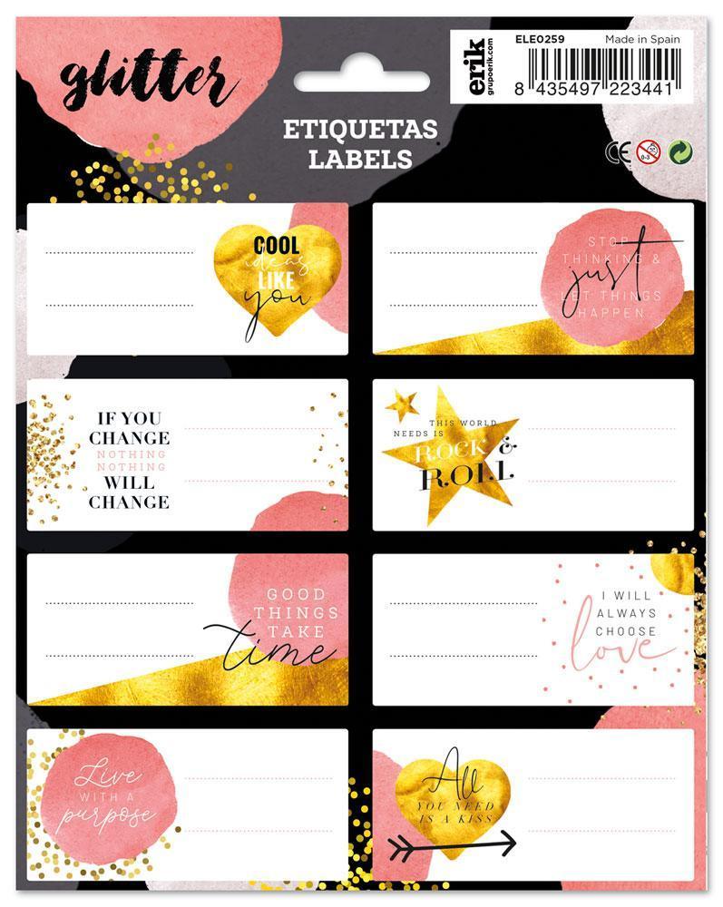 Erik Grupo ELE0259 Self-Adhesive Labels, Glitter Gold Dreams - TOYBOX