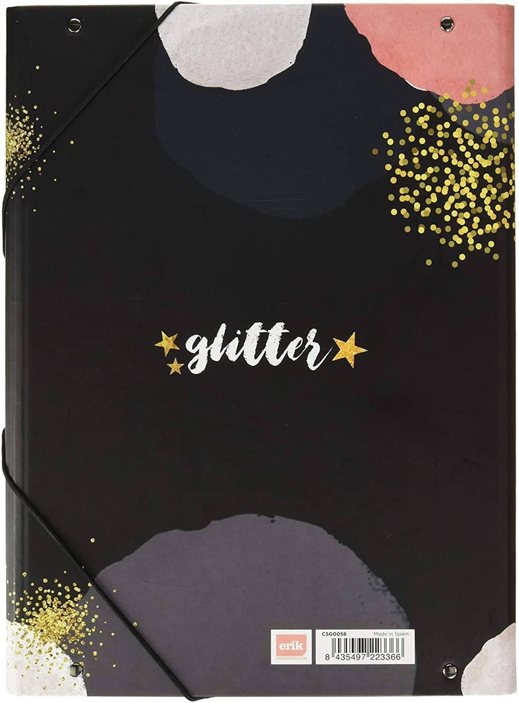 Erik Grupo Folder Elastic A4 Glitter Gold Dreams - TOYBOX Toy Shop