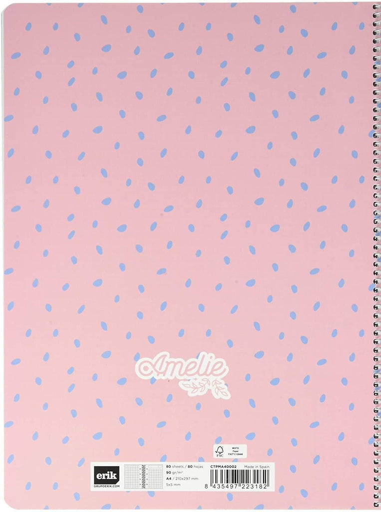 Erik Grupo Spiral Notebook A4, Microperforated, Amelie Pastel Collection - TOYBOX