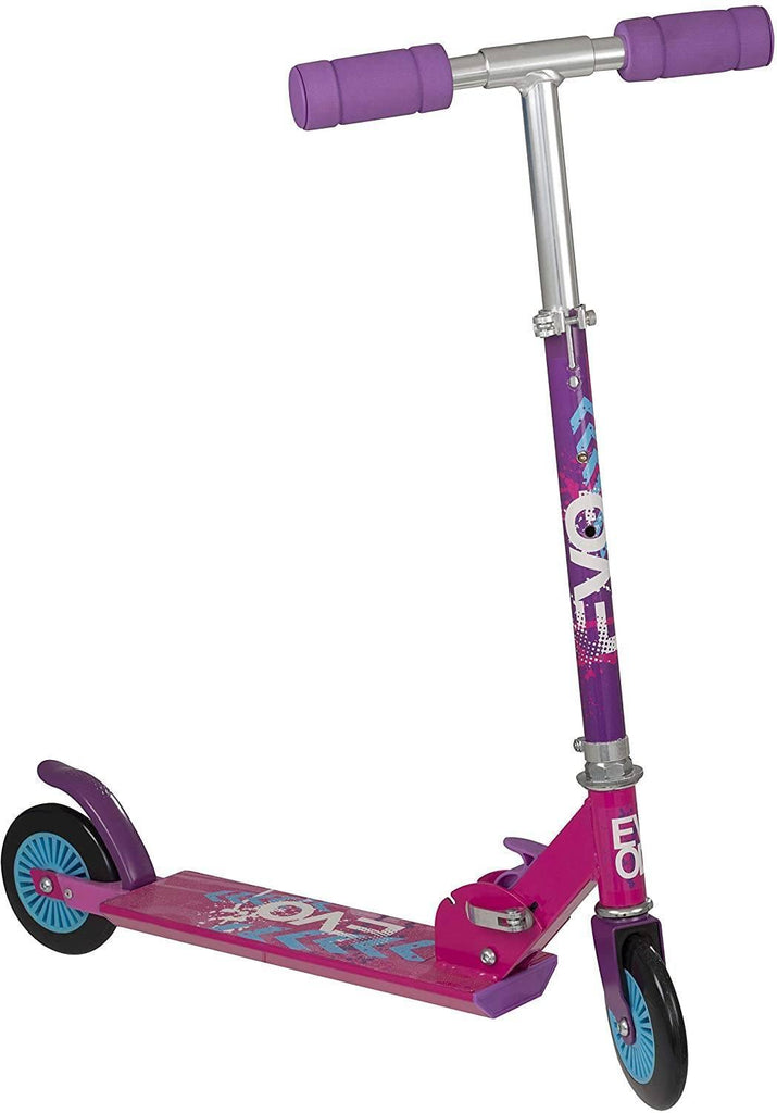EVO Folding Inline Kids 2-Wheel Scooter - Pink - TOYBOX Toy Shop