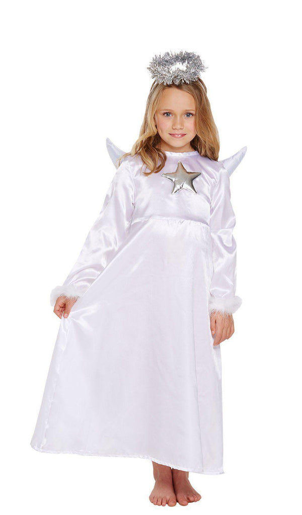 Fancy Dress Child Angel Costume With Fur - Size Medium - TOYBOX Toy Shop