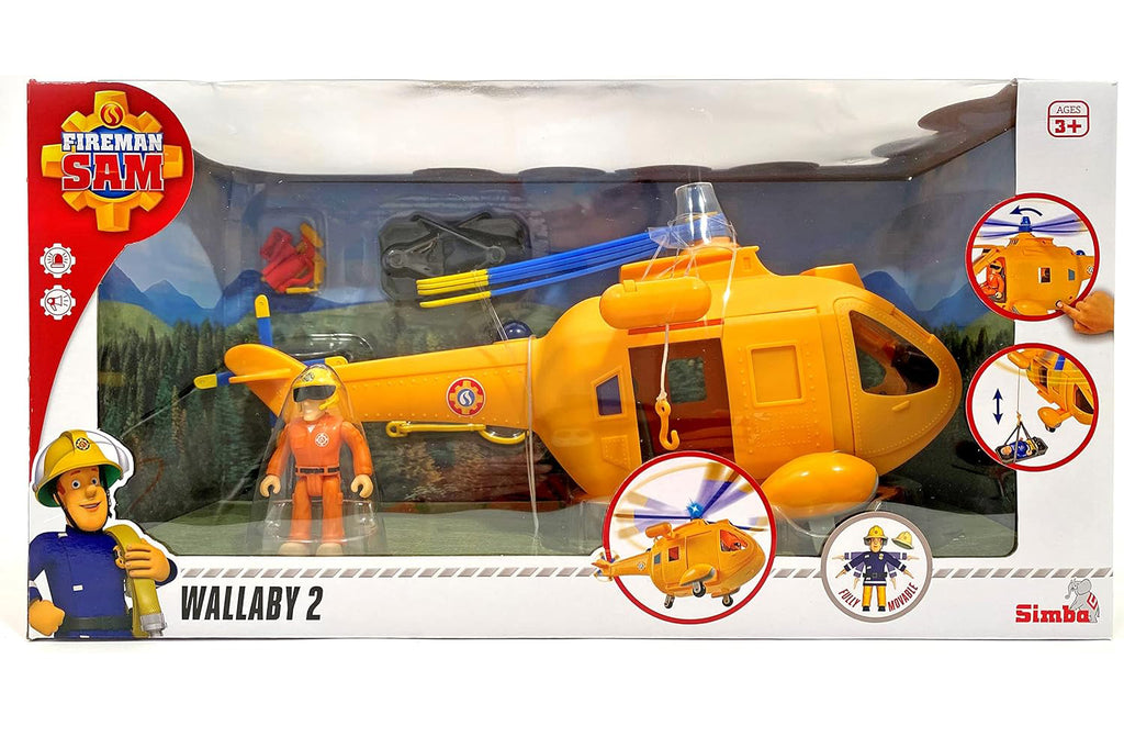 Fireman Sam Large Helicopter Wallaby II with Action Figure - TOYBOX Toy Shop