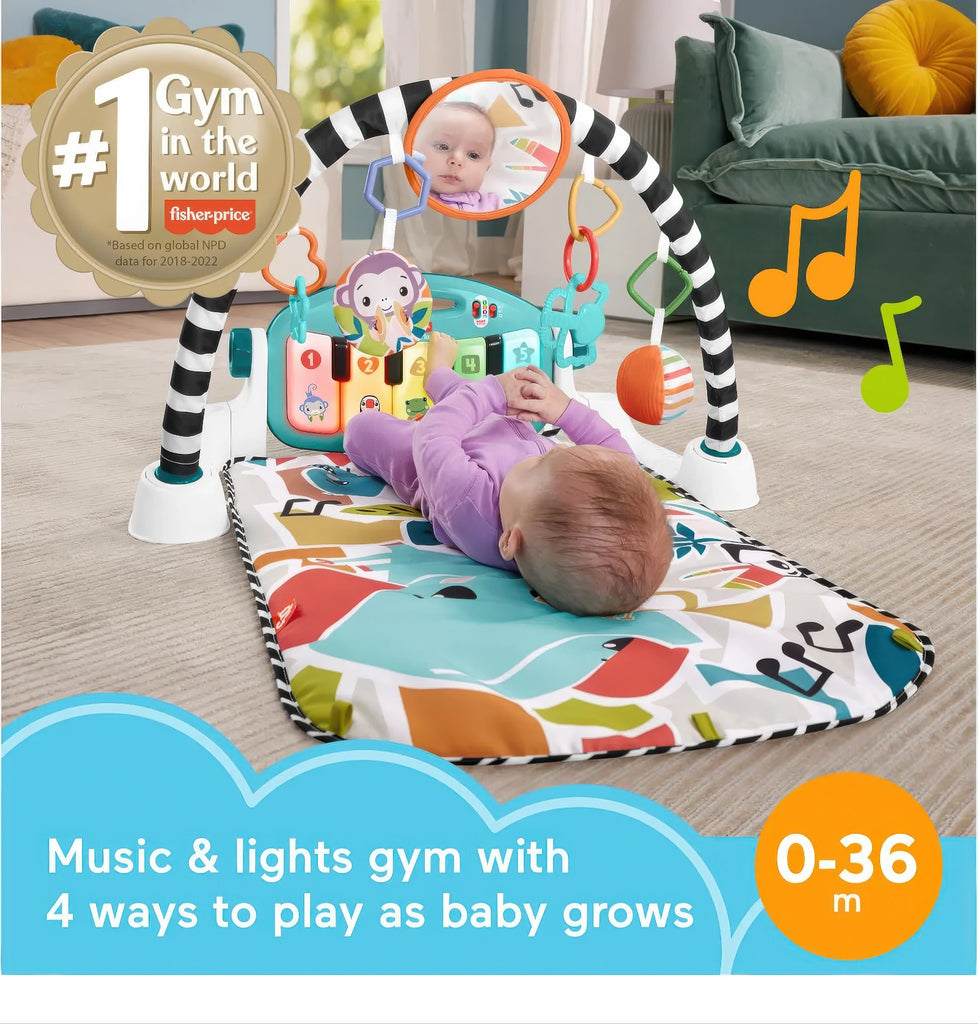 Fisher-Price Baby Activity Mat Glow and Grow Kick & Play Piano Gym