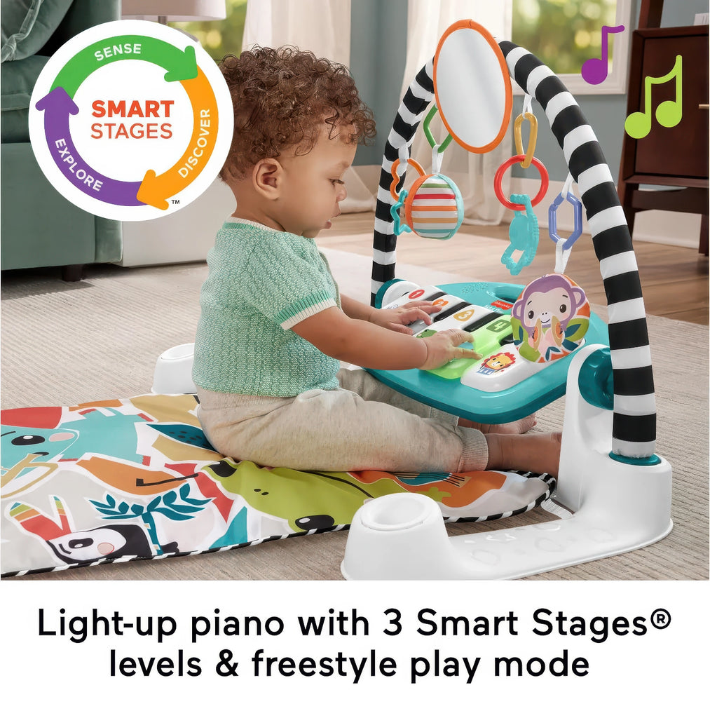 Fisher-Price Baby Activity Mat Glow and Grow Kick & Play Piano Gym