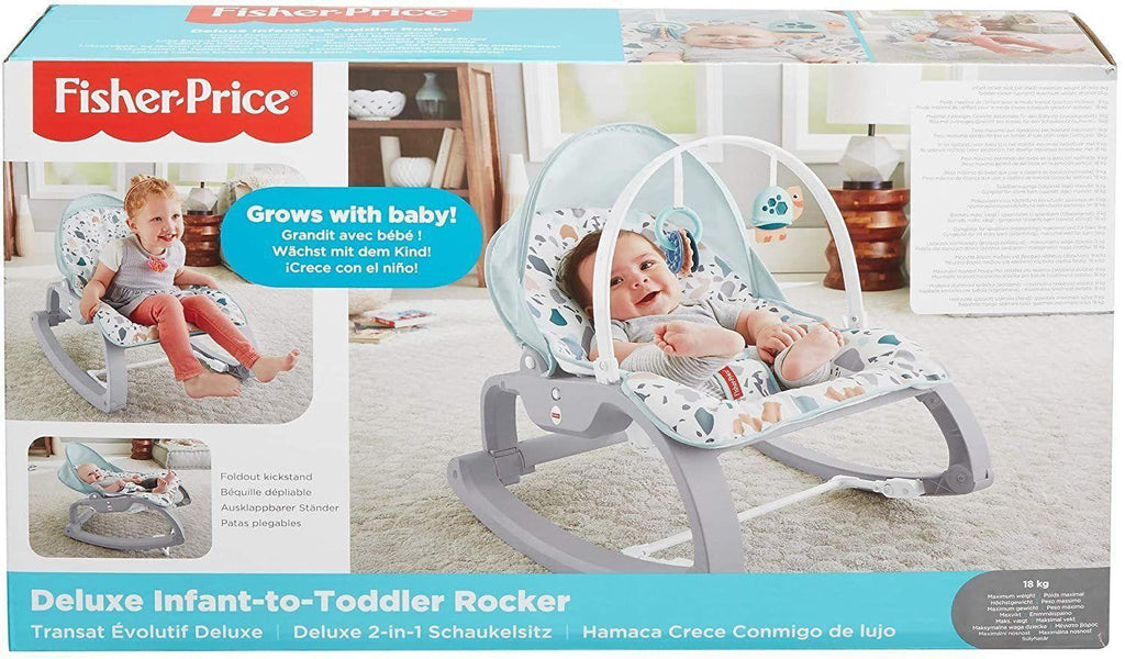 Fisher-Price GMD21 Deluxe Infant-to-Toddler Rocker, Multi-Coloured - TOYBOX Toy Shop