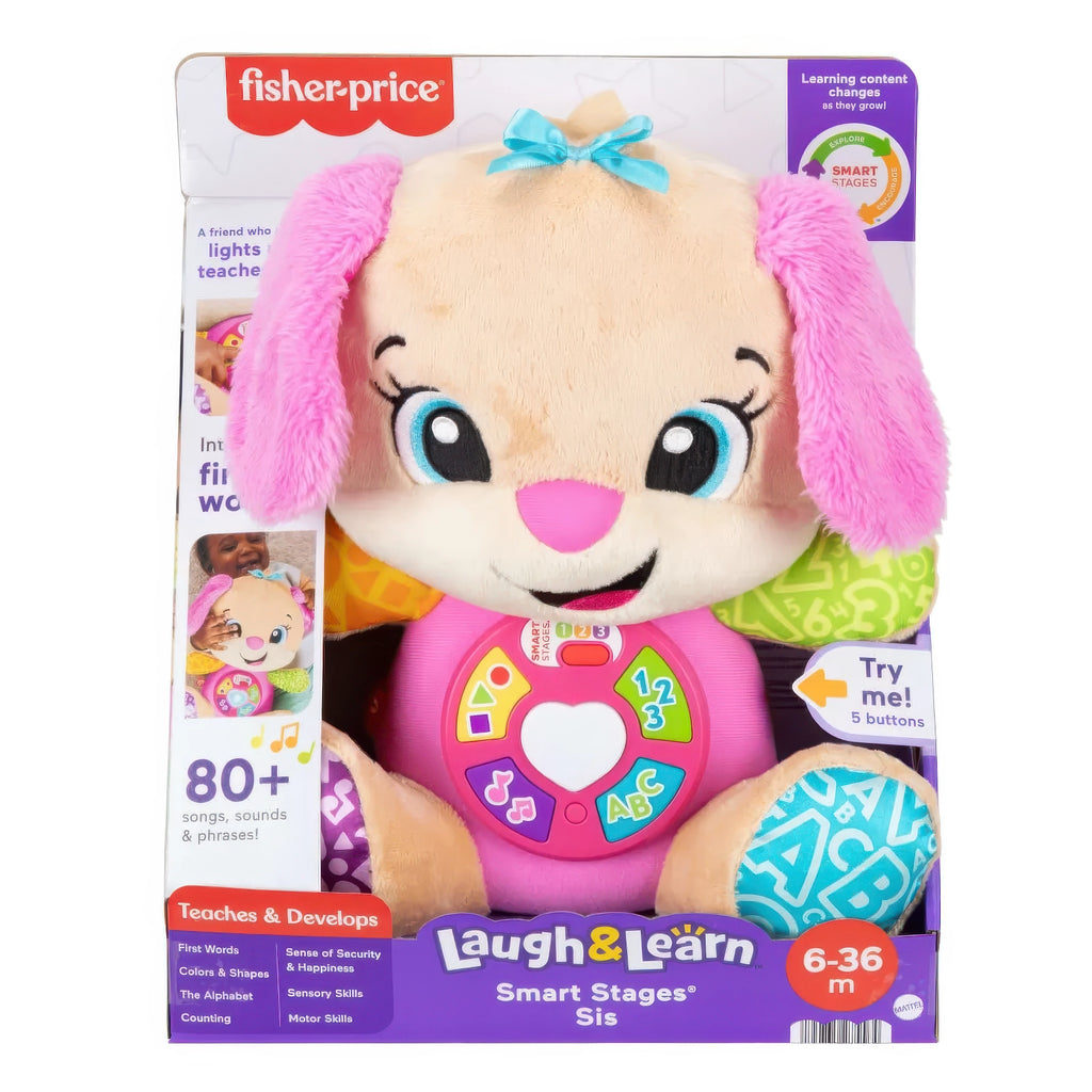Fisher-Price Laugh & Learn Smart Stages Sis Pink Plush Musical Learning Toy