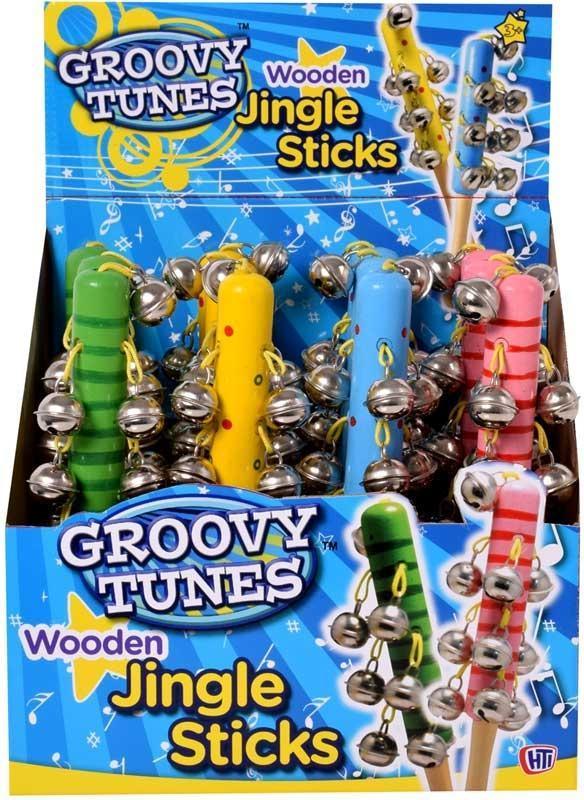 Groovy Tunes Wooden Jingle Stick - Assorted - TOYBOX Toy Shop