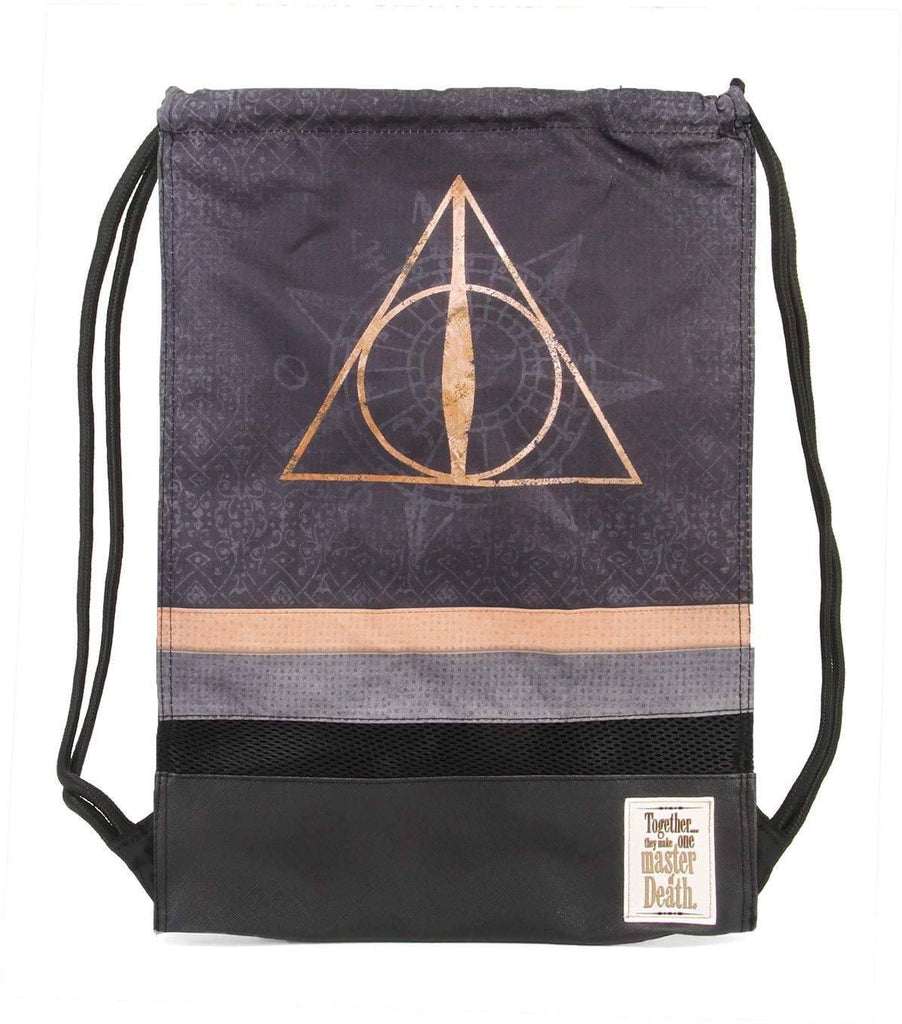 Harry Potter Deathly Hallows Black Drawstring Bag 48cm - TOYBOX Toy Shop