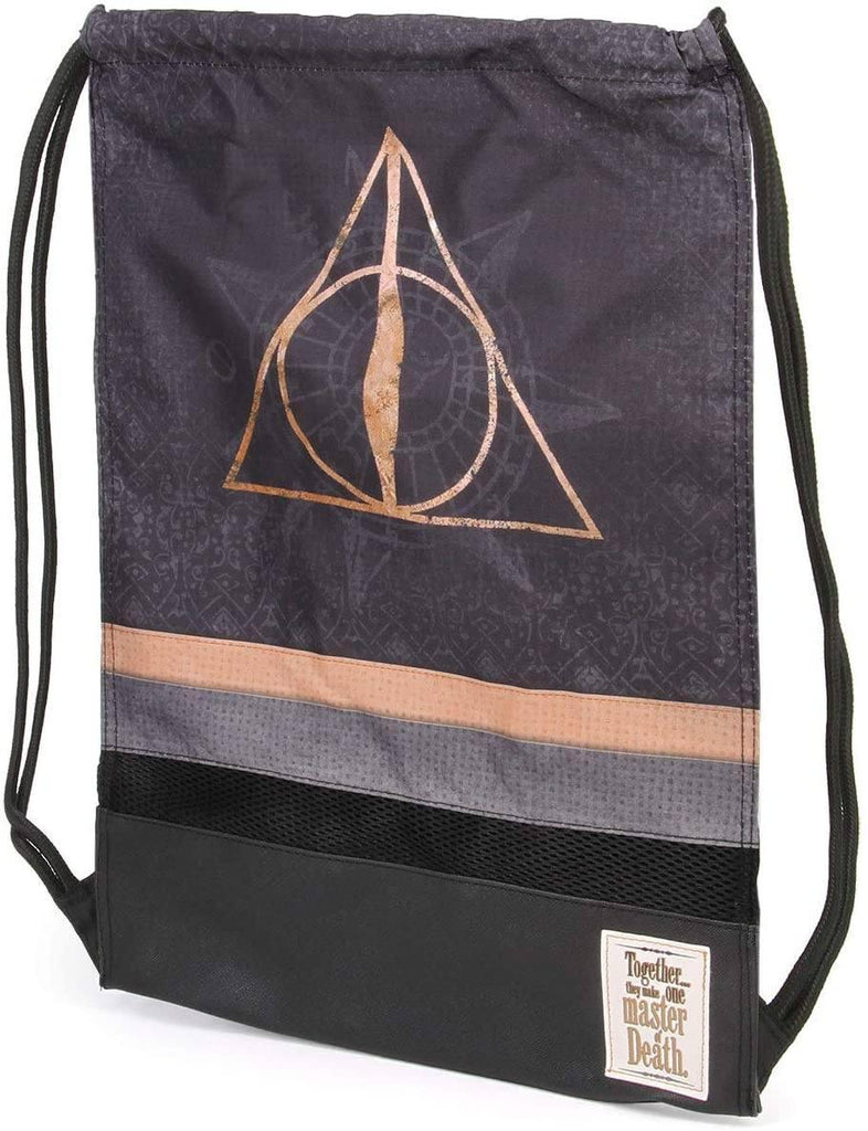 Harry Potter Deathly Hallows Black Drawstring Bag 48cm - TOYBOX Toy Shop