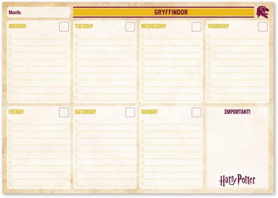 Harry Potter Gryffindor Official Weekly Desk Planner - TOYBOX Toy Shop
