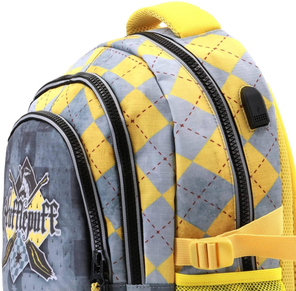 Harry Potter Quidditch Hufflepuff Backpack 44cm Plus USB Port - TOYBOX Toy Shop