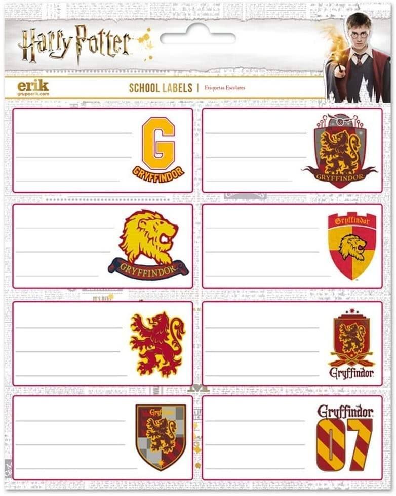 Harry Potter Self-Adhesive Labels - Gryffindor - TOYBOX