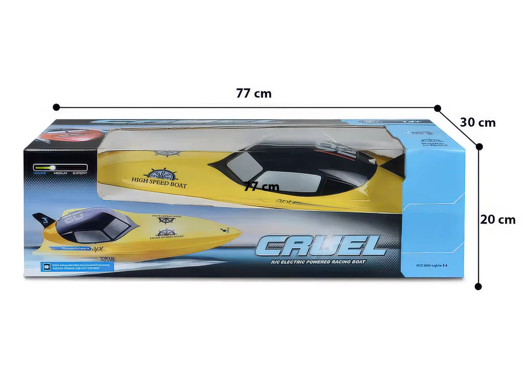 CRUEL High-Speed 2.4 GHz RC Racing Boat 74cm with Lights - TOYBOX Toy Shop