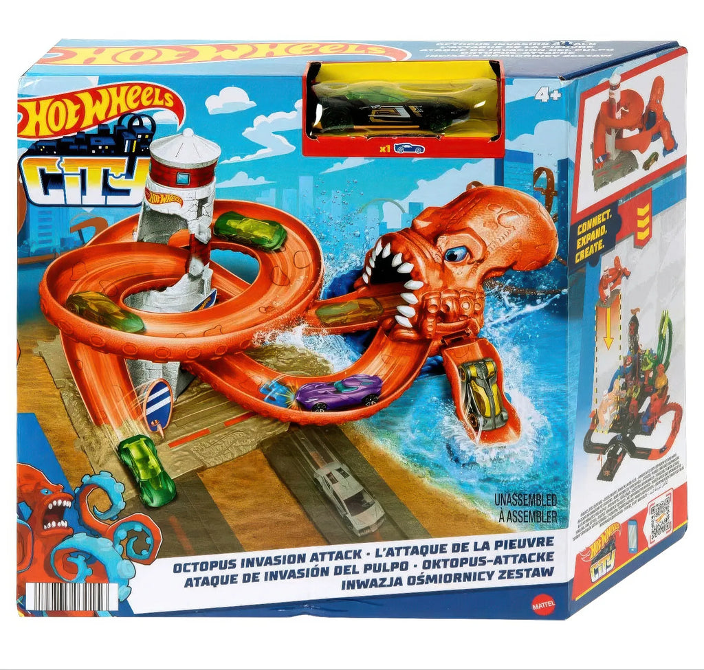Hot Wheels City Creatures Octopus Invasion Attack Playset