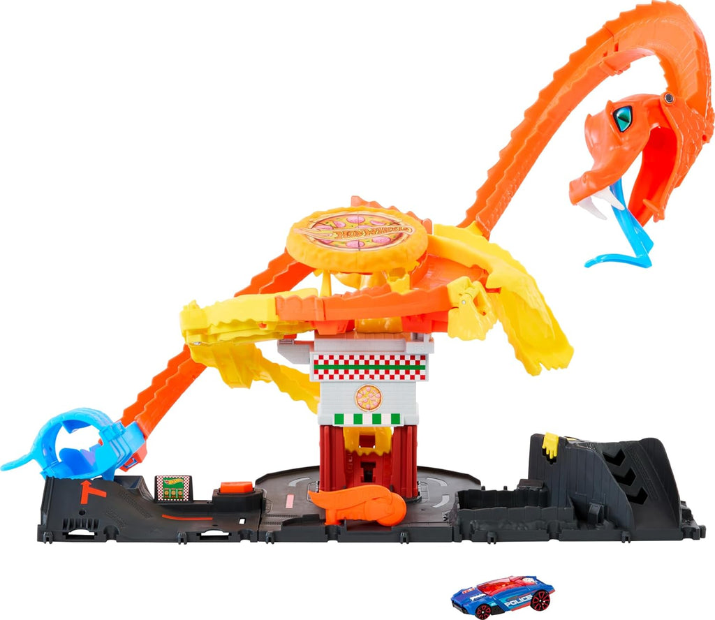 Hot Wheels City Pizza Slam Cobra Attack Track Set - TOYBOX Toy Shop