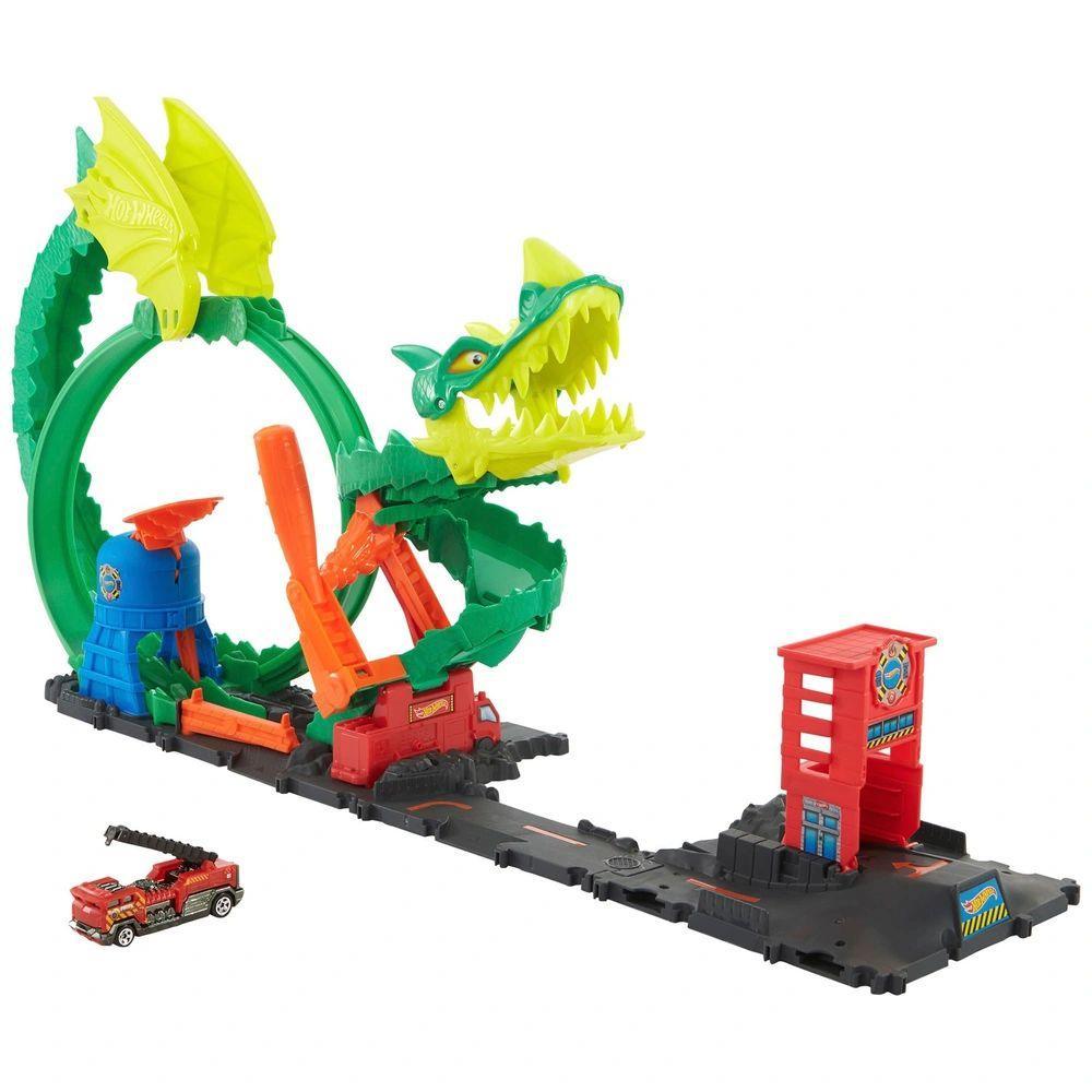 Hot Wheels Dragon Drive Firefight Playset and Vehicle - TOYBOX Toy Shop