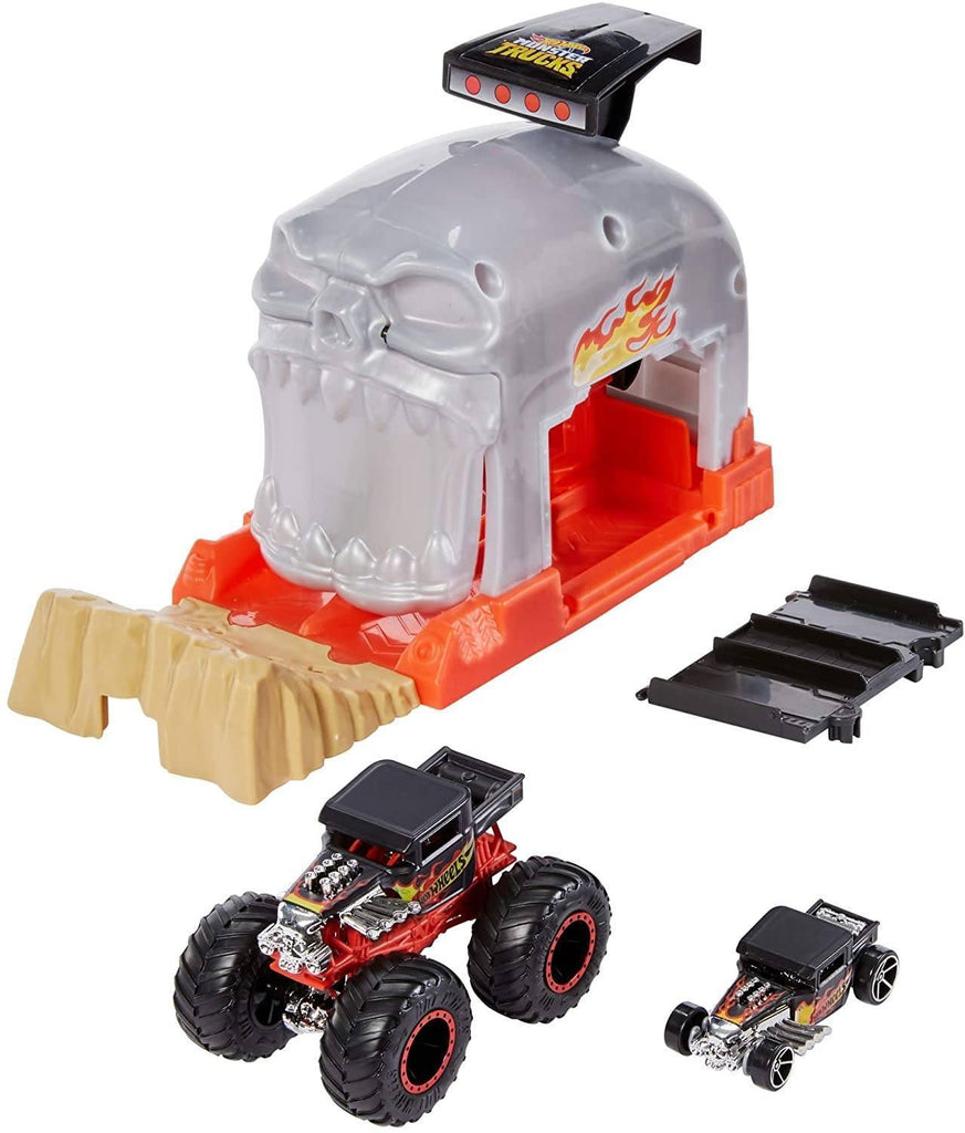 Hot Wheels GKY02 Monster Trucks Pit and Launch Bone Shaker Playset - TOYBOX Toy Shop Cyprus