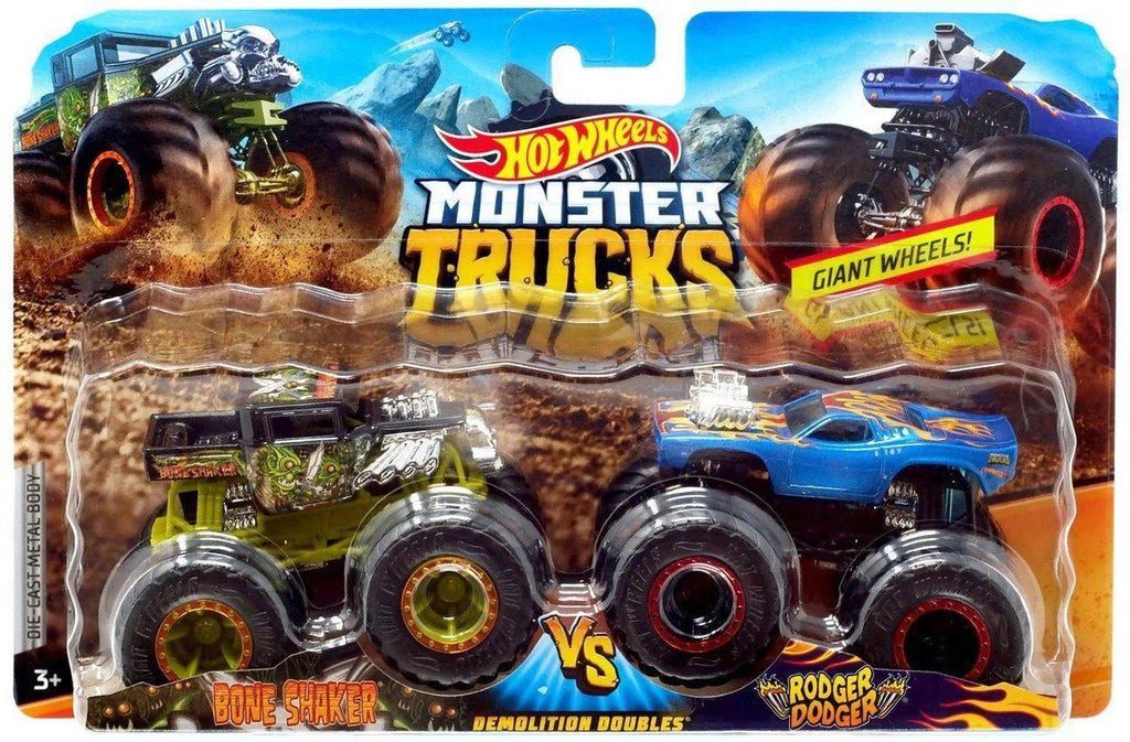 Hot Wheels Monster Trucks Demolition Doubles - Bone Shaker vs Rodger Dodger - TOYBOX Toy Shop Cyprus