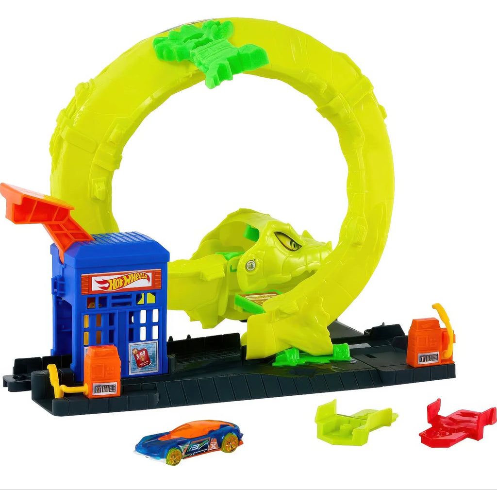Hot Wheels Toy Car Track Set Snake Spiral Attack Playset