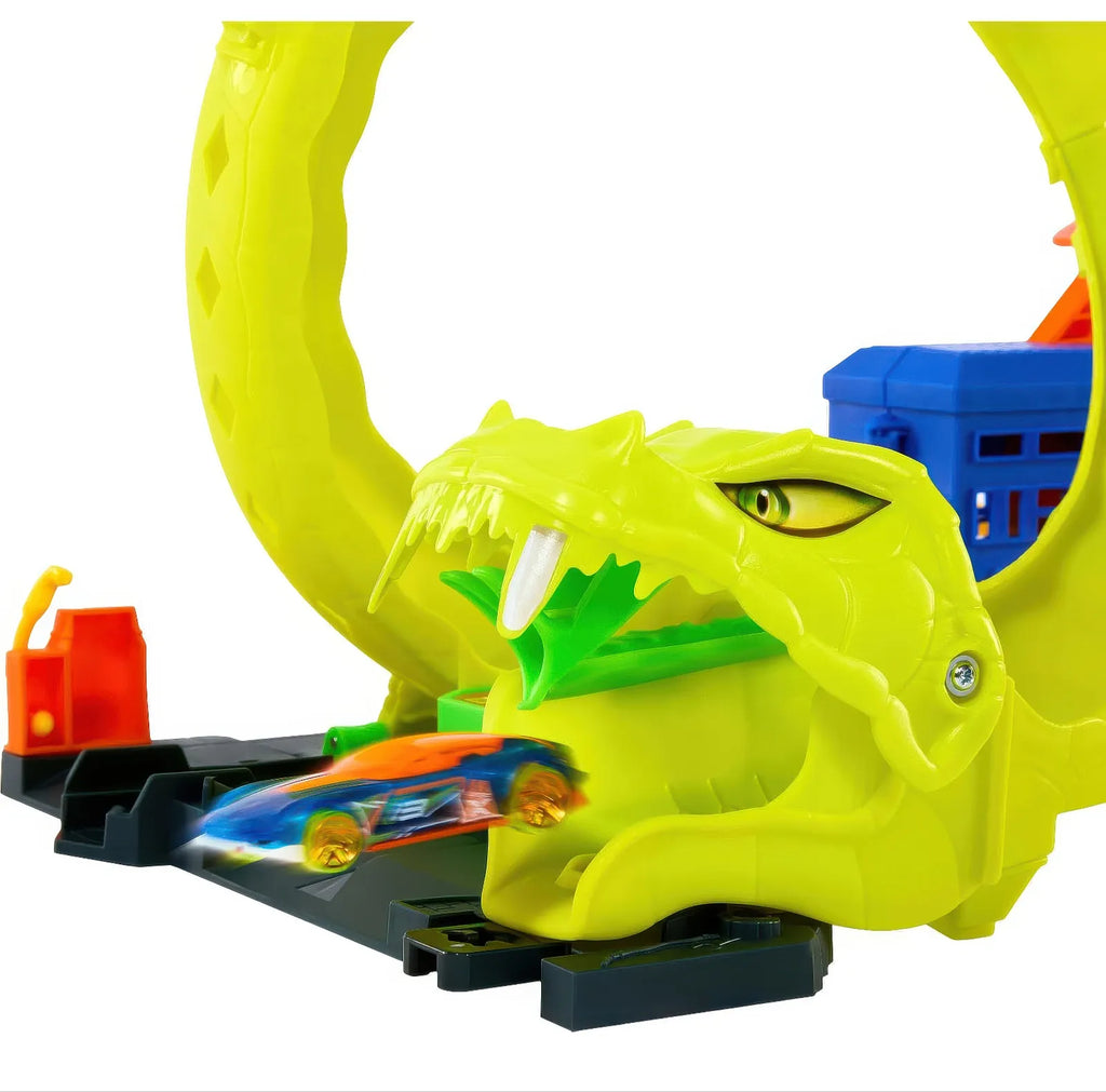 Hot Wheels Toy Car Track Set Snake Spiral Attack Playset