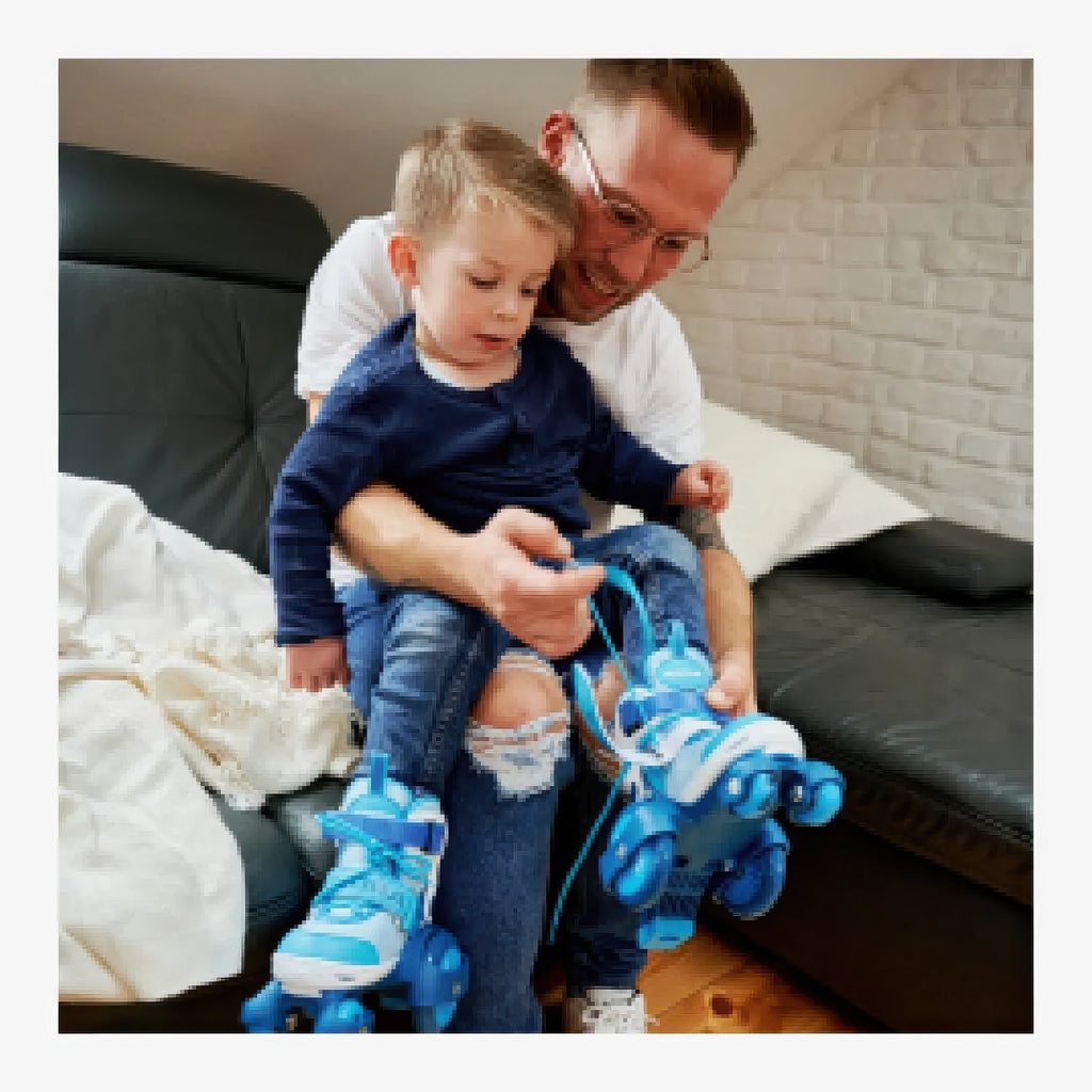 Hudora My First Quad Roller Skates, Cyan, Size 30-33