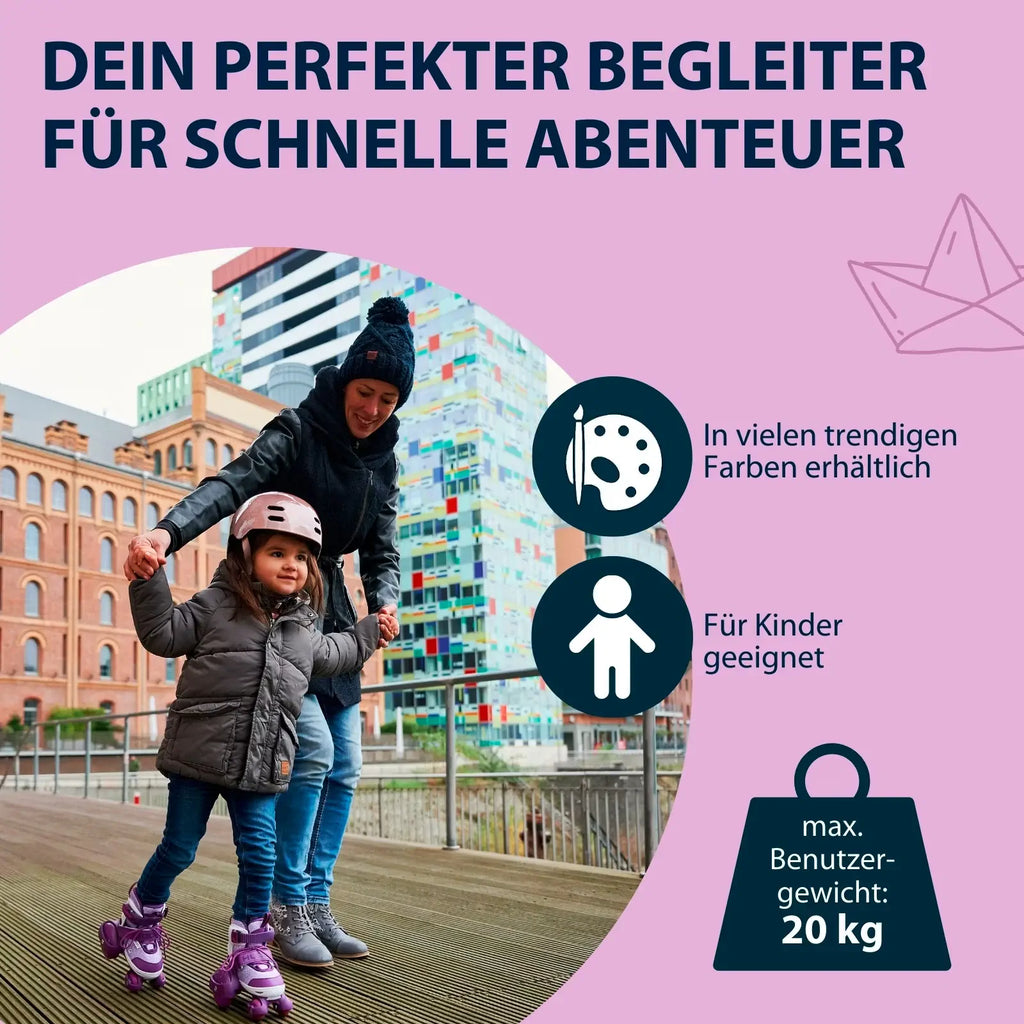 Hudora My First Quad Roller Skates, Lavender, Size 30-33