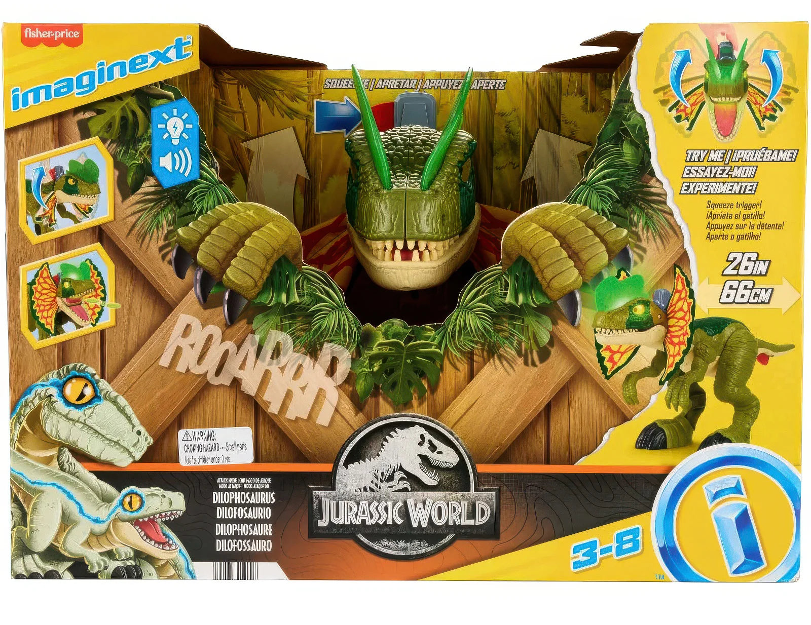 Imaginext Jurassic World Dinosaur 66cm Toy Batting Action