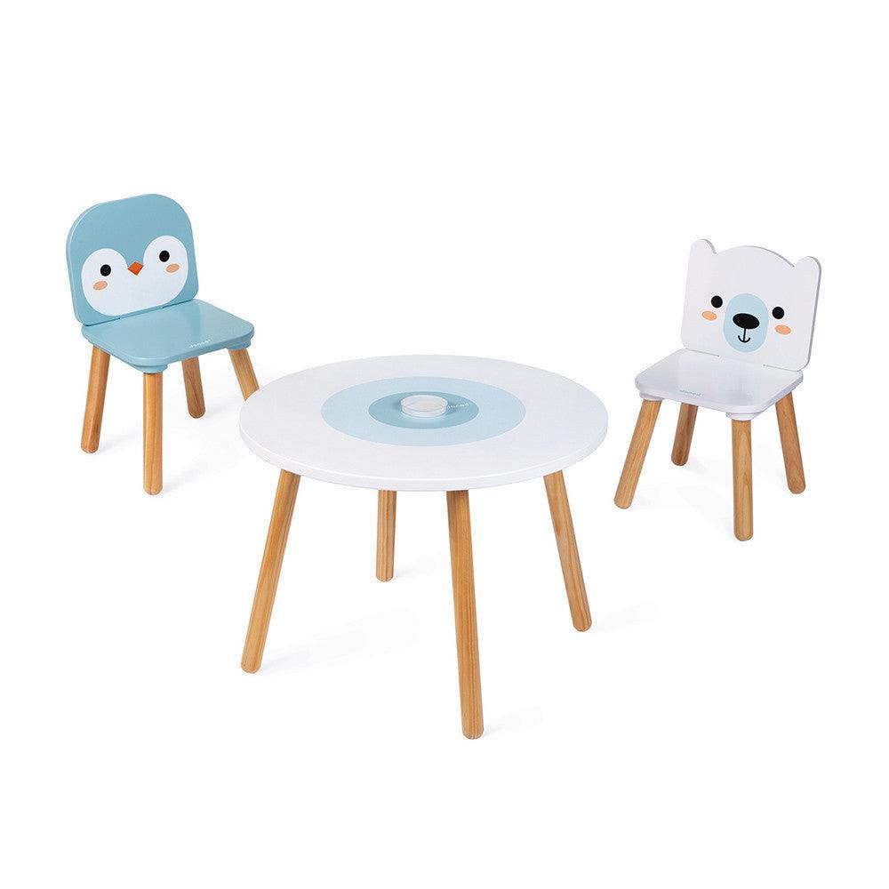 Janod Table And 2 Chairs - Polar - TOYBOX Toy Shop Cyprus