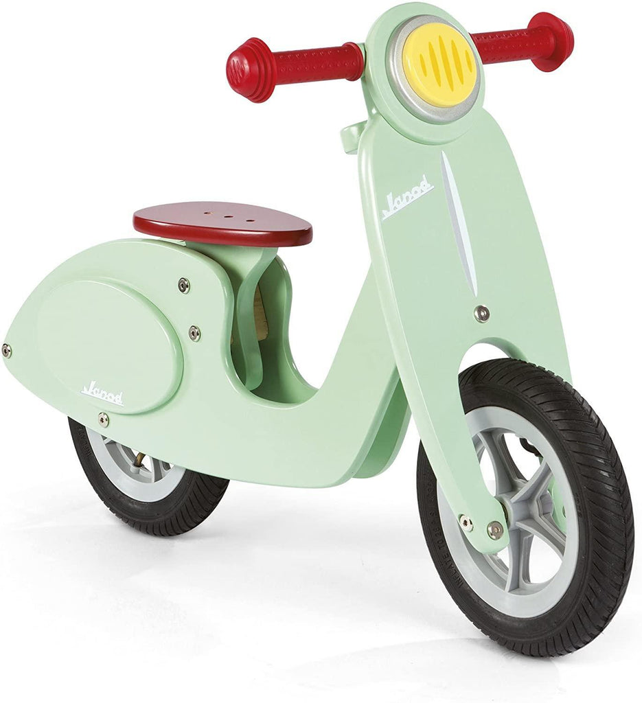 Janod Wooden Kids Scooter Mint - Balance Scooter with Vintage Retro Look - TOYBOX Toy Shop