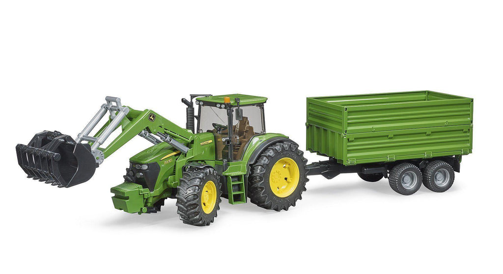 John Deere 7930 With Front Loader And Tandem Axle Transport Trailer - TOYBOX Toy Shop