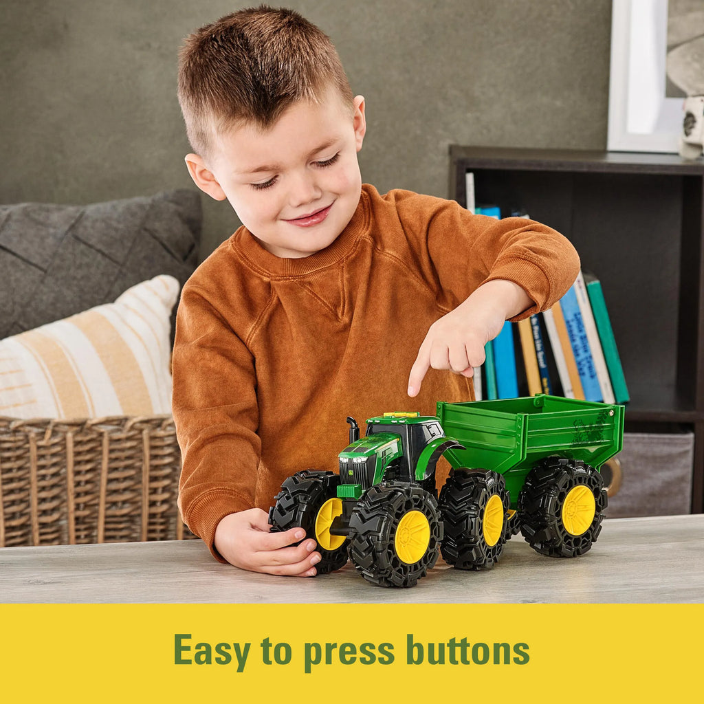 John Deere Lights and Sounds Tractor with Wagon