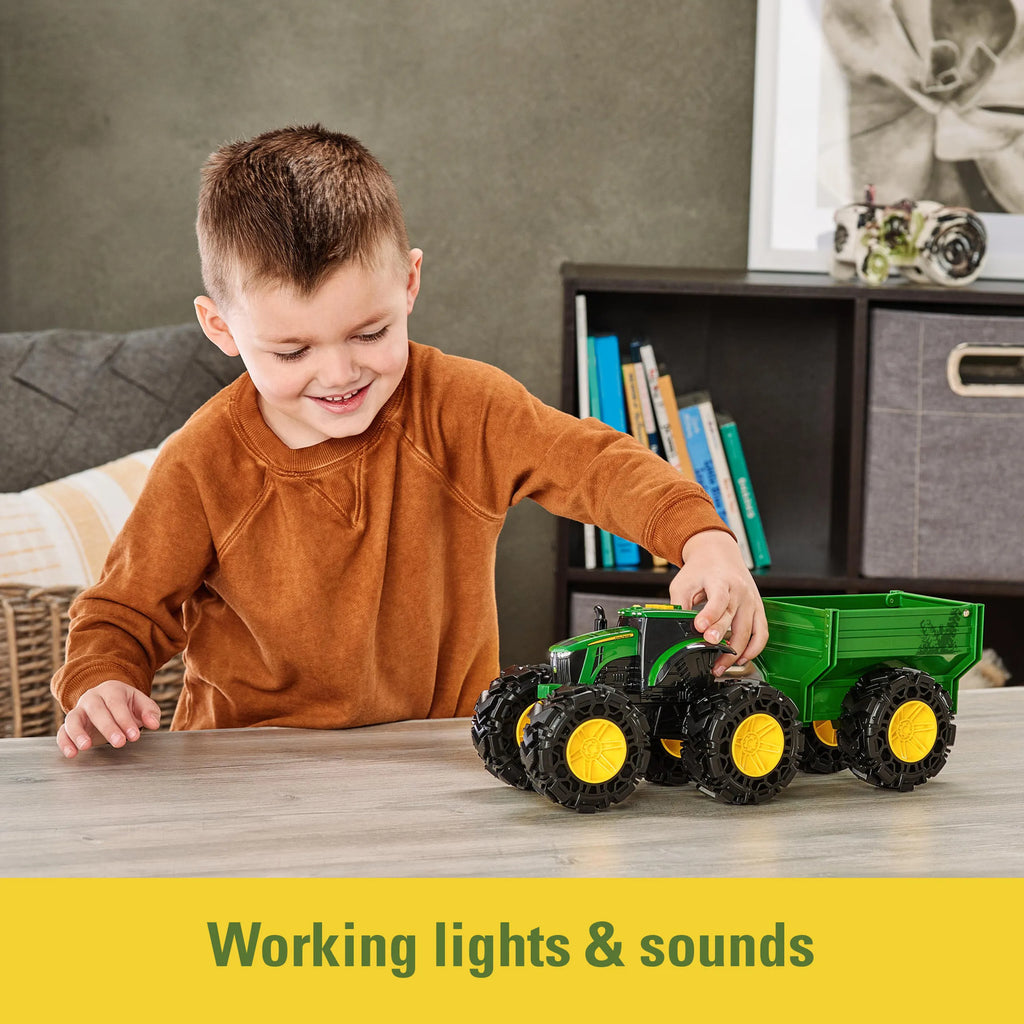 John Deere Lights and Sounds Tractor with Wagon