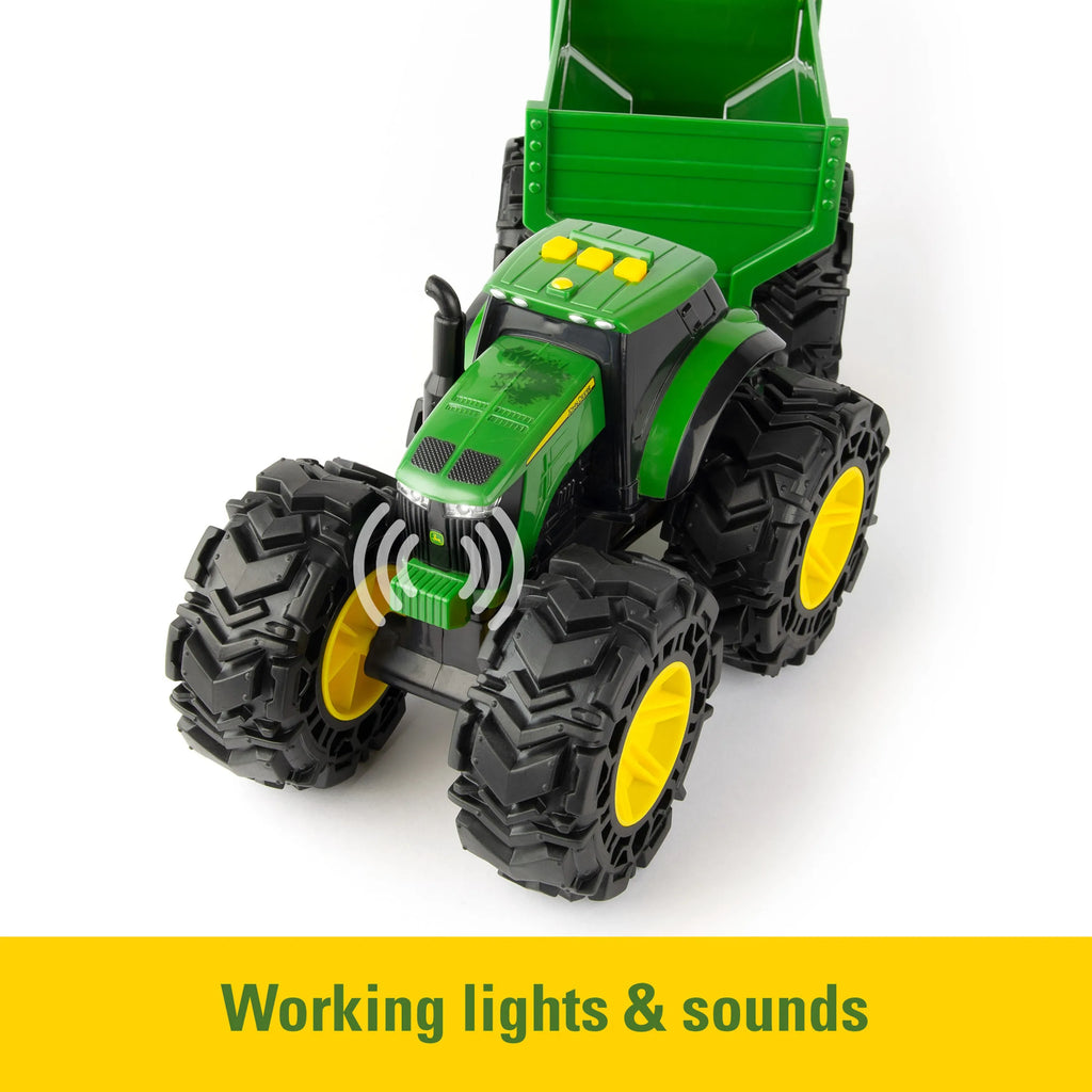 John Deere Lights and Sounds Tractor with Wagon