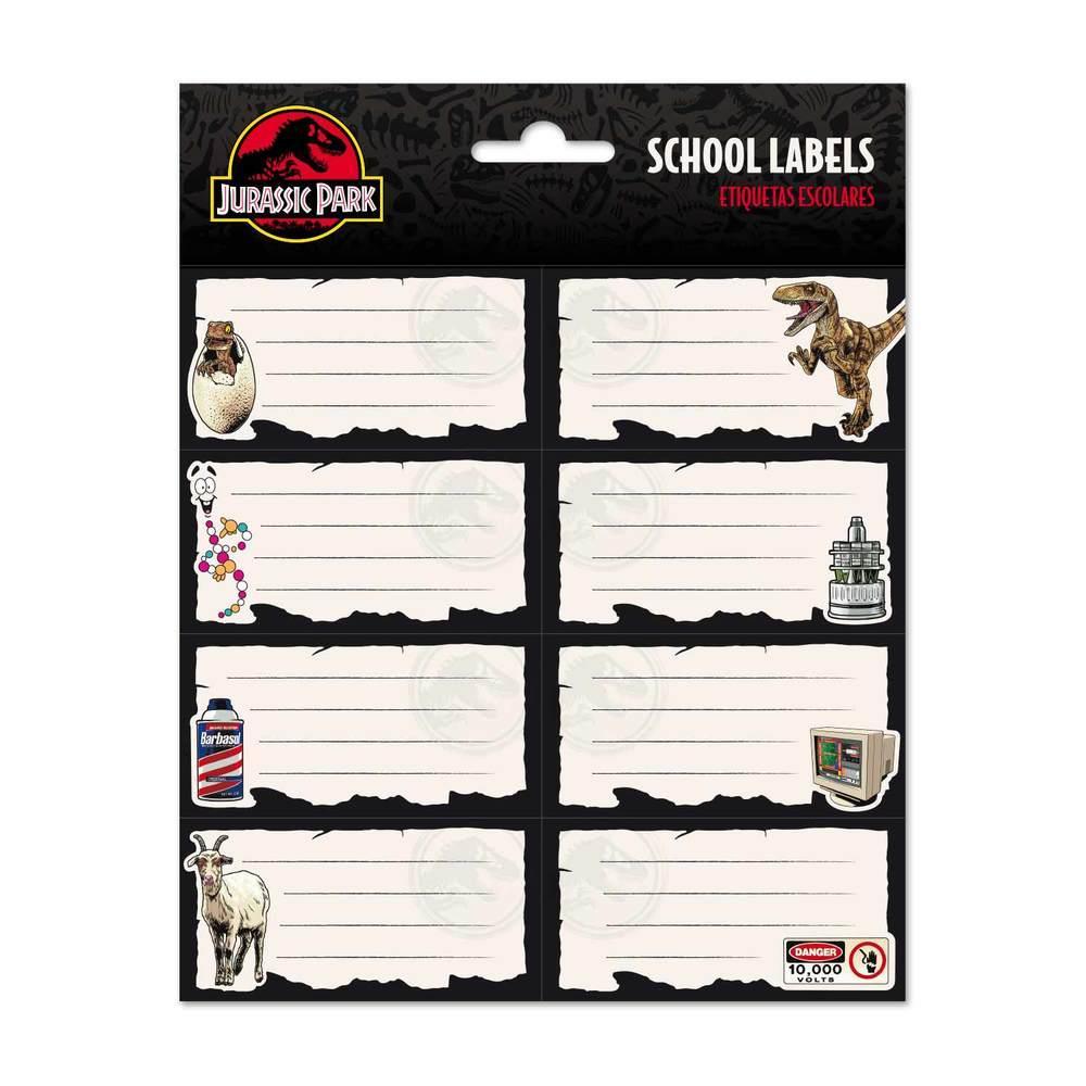 Jurassic Park Self-Adhesive School Labels - TOYBOX Toy Shop