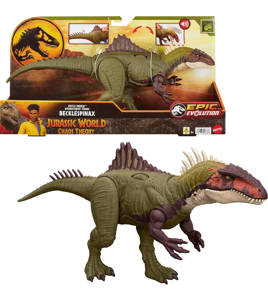 Jurassic World Chaos Theory Battle Roarin' Becklespinax Dinosaur Action Figure