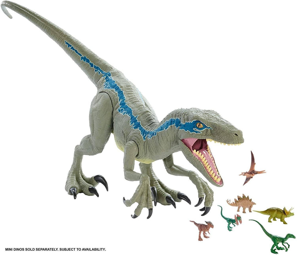 Jurassic World Dinosaur Super Colossal Velociraptor Blue 90cm - TOYBOX Toy Shop