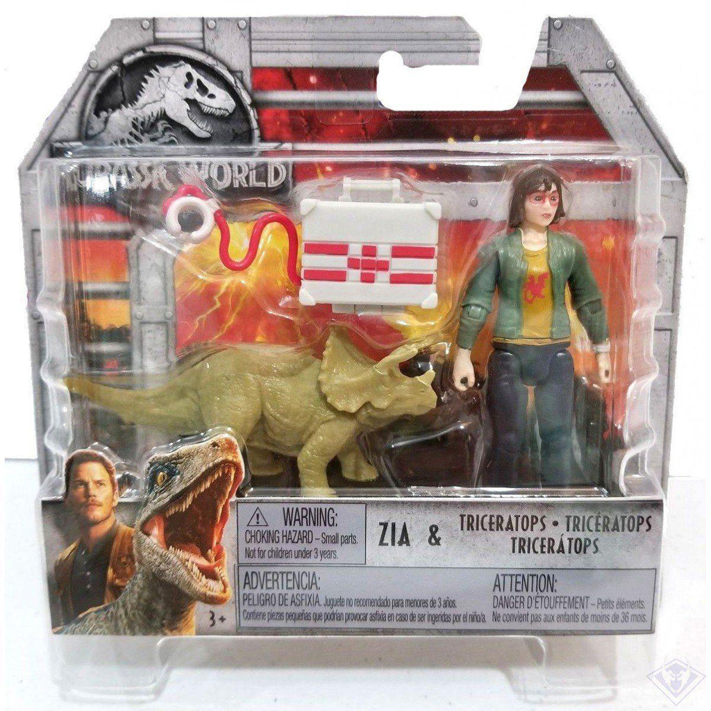 Jurassic World Figures Zia & Triceratops Figurines Playset - TOYBOX Toy Shop