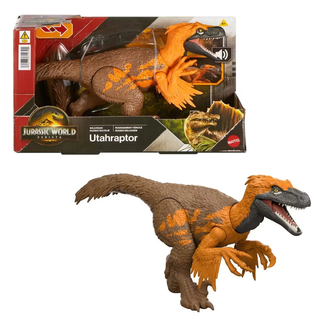 Jurassic World Wild Roar Utahraptor Dinosaur Action Figure