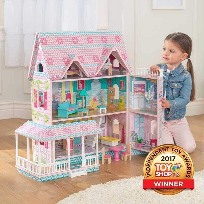 KidKraft 65941 Abbey Manor Wooden Dolls House with Furniture - TOYBOX