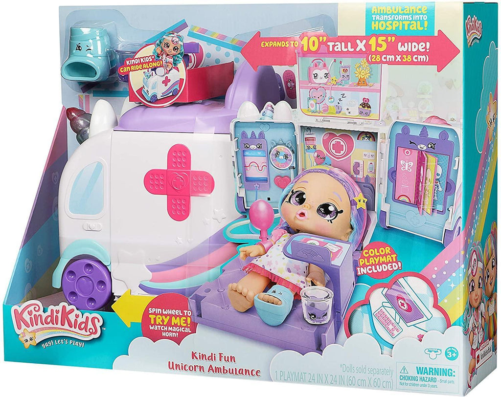 Kindi Kids Hospital Corner Unicorn Ambulance Playset - TOYBOX Toy Shop