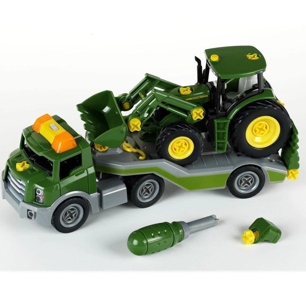 Klein John Deere 6215R With Transporter - TOYBOX Toy Shop