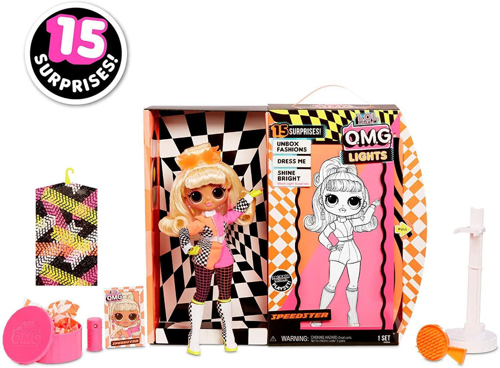 L.O.L. Surprise! 565161 L.O.L O.M.G. Lights Speedster Fashion Doll with 15 Surprises - TOYBOX Toy Shop