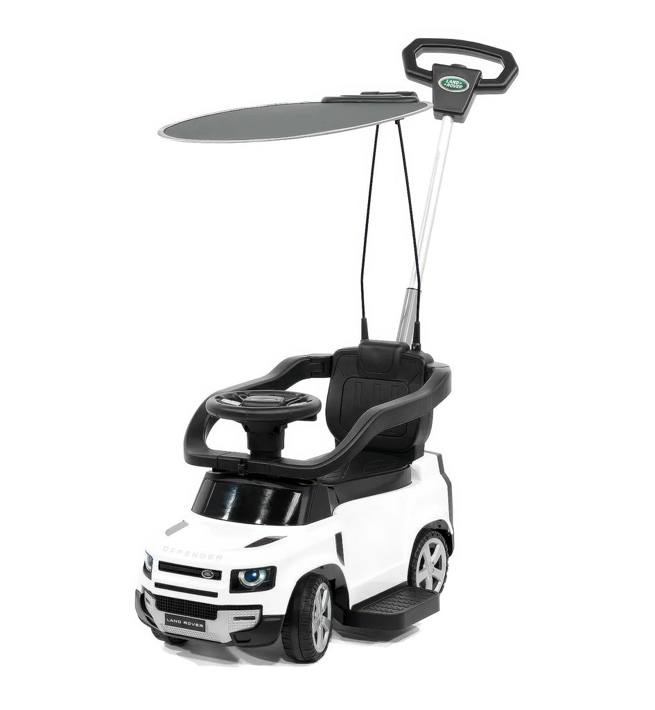 First Steps White Land Rover with Sun Canopy