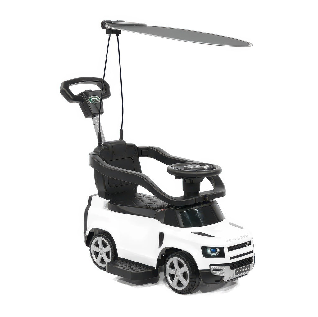 First Steps White Land Rover with Sun Canopy