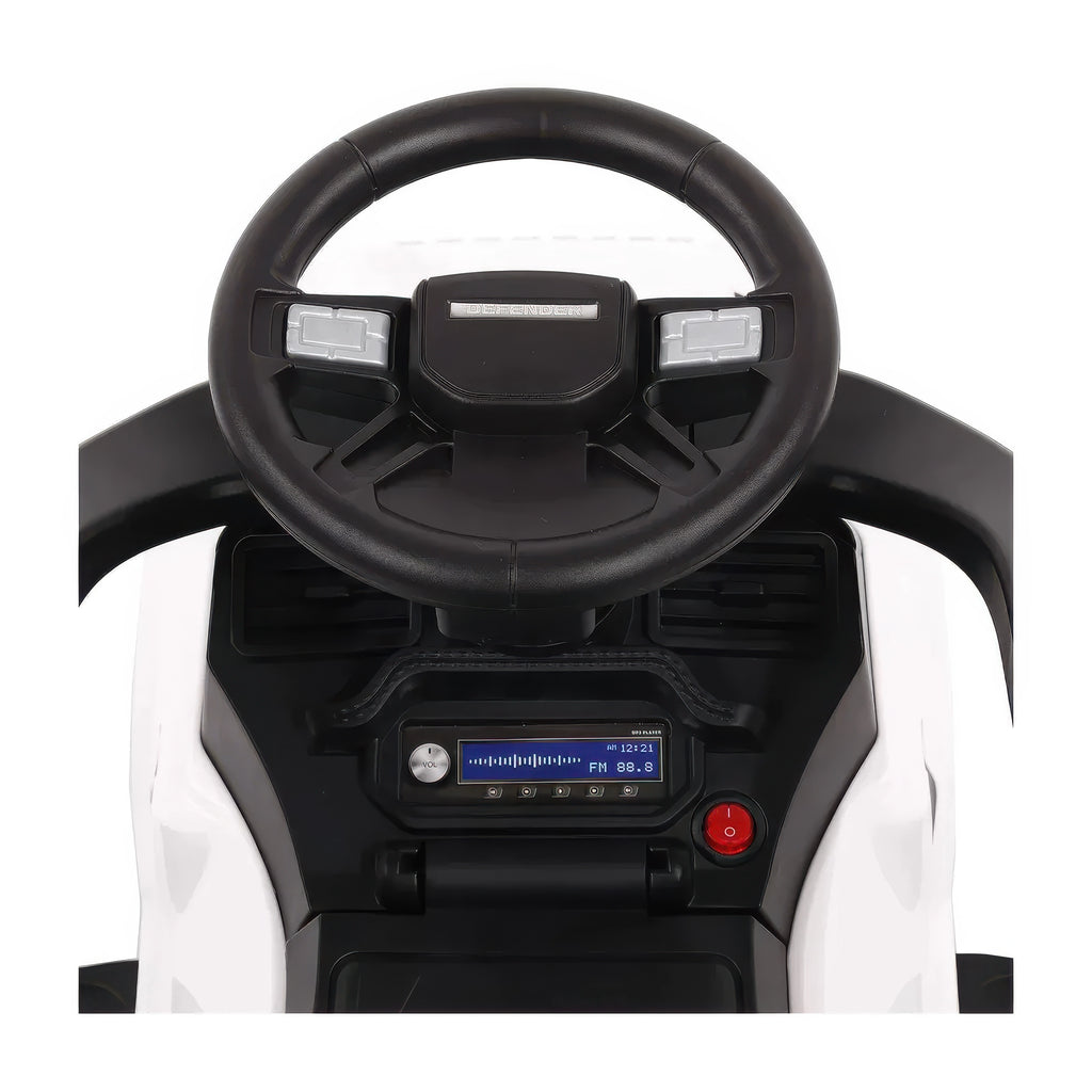 First Steps White Land Rover with Sun Canopy