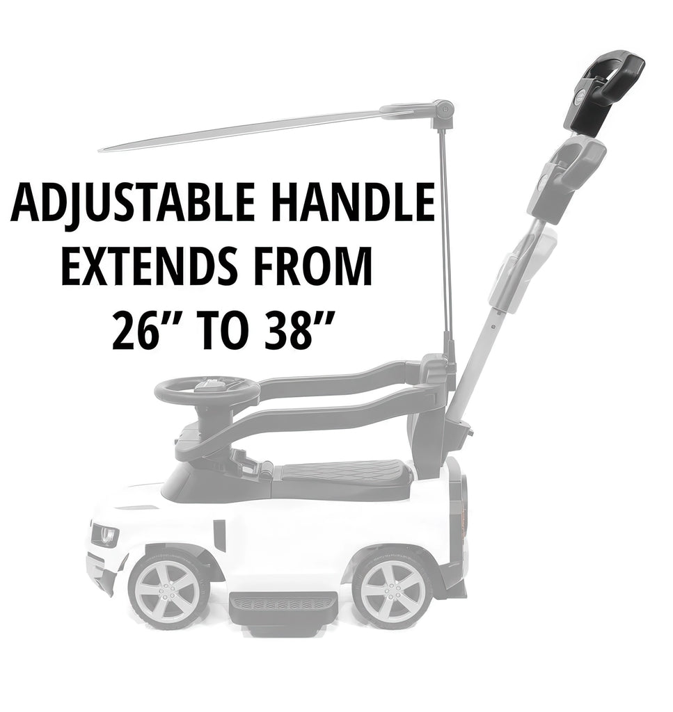 First Steps White Land Rover with Sun Canopy