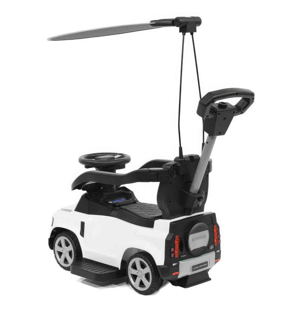 First Steps White Land Rover with Sun Canopy