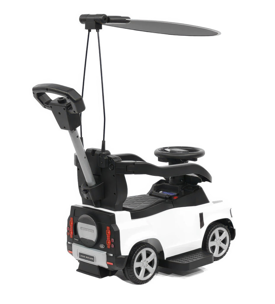 First Steps White Land Rover with Sun Canopy