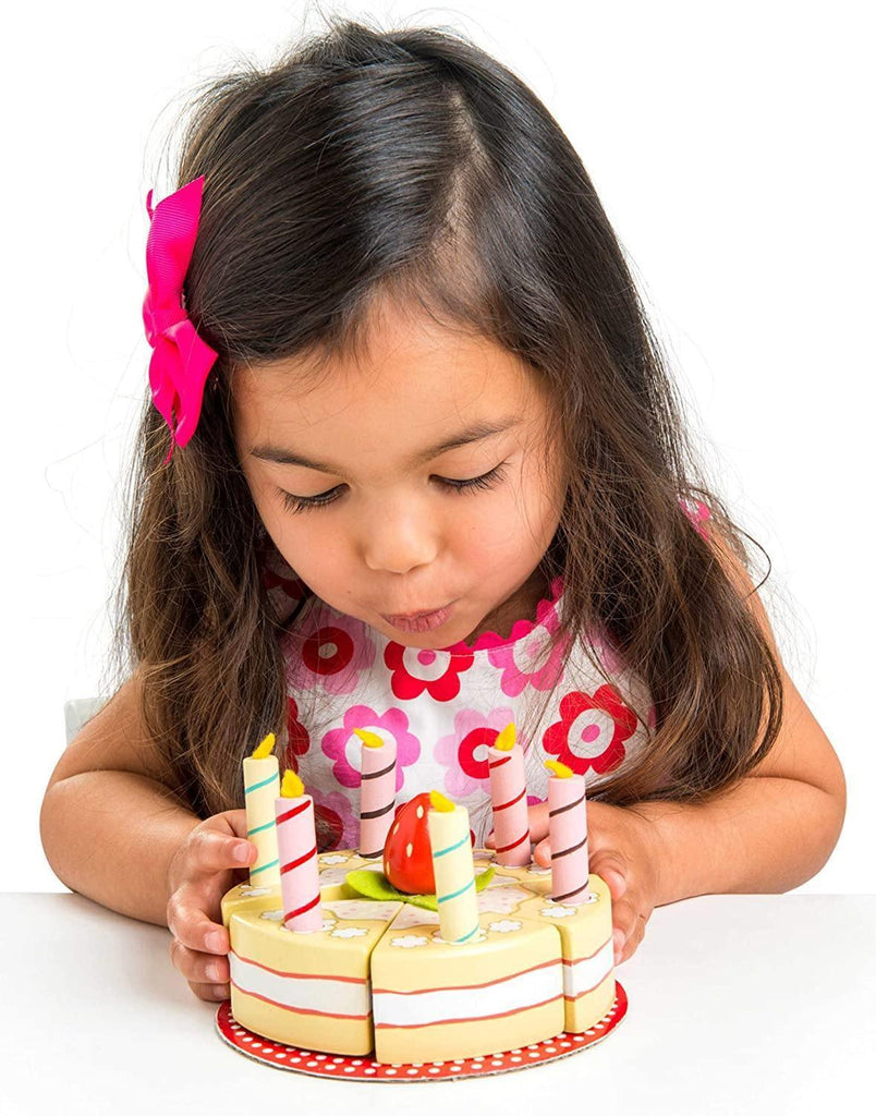 Le Toy Van  Childrens Wooden Honeybake Vanilla Birthday Cake - TOYBOX Toy Shop