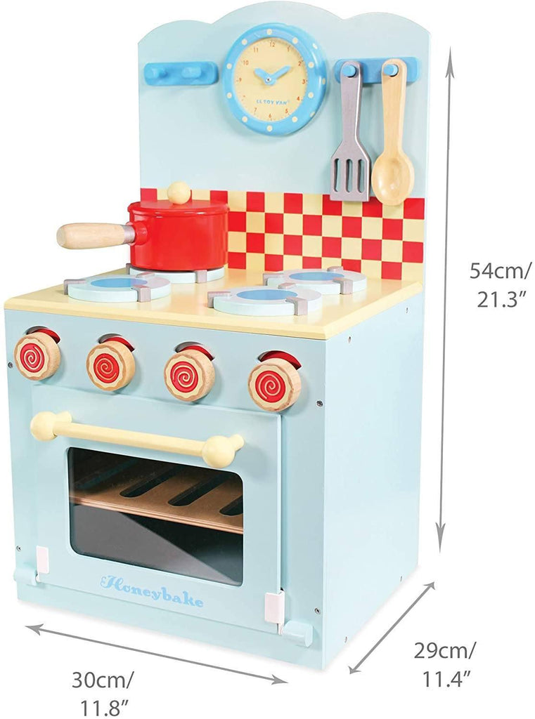 Le Toy Van Educational Wooden Honeybake Oven & Hob Playset Blue - TOYBOX Toy Shop